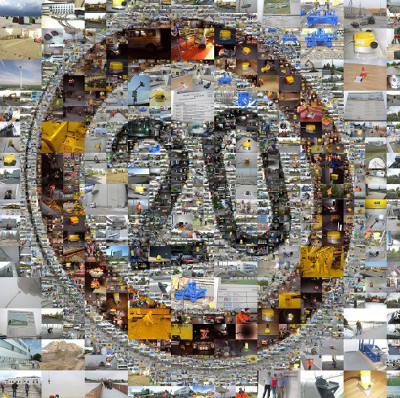 Mosaik-Bild mit einer großen Zahl 20