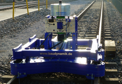 Shaker Butterfly&reg; on a railway track